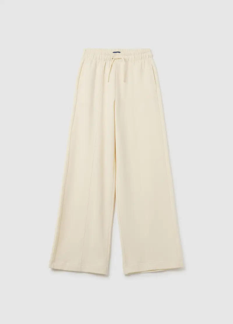 Pantaloni Da Ragazza In Puro Cotone Beige Regular Fit, Bambina, Beige miniatura 3