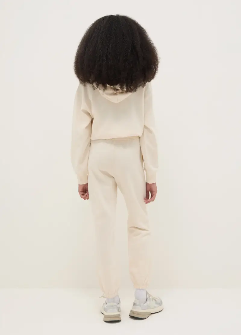 Pantaloni Da Ragazza In Puro Cotone Beige Regular Fit, Bambina, Beige miniatura 2