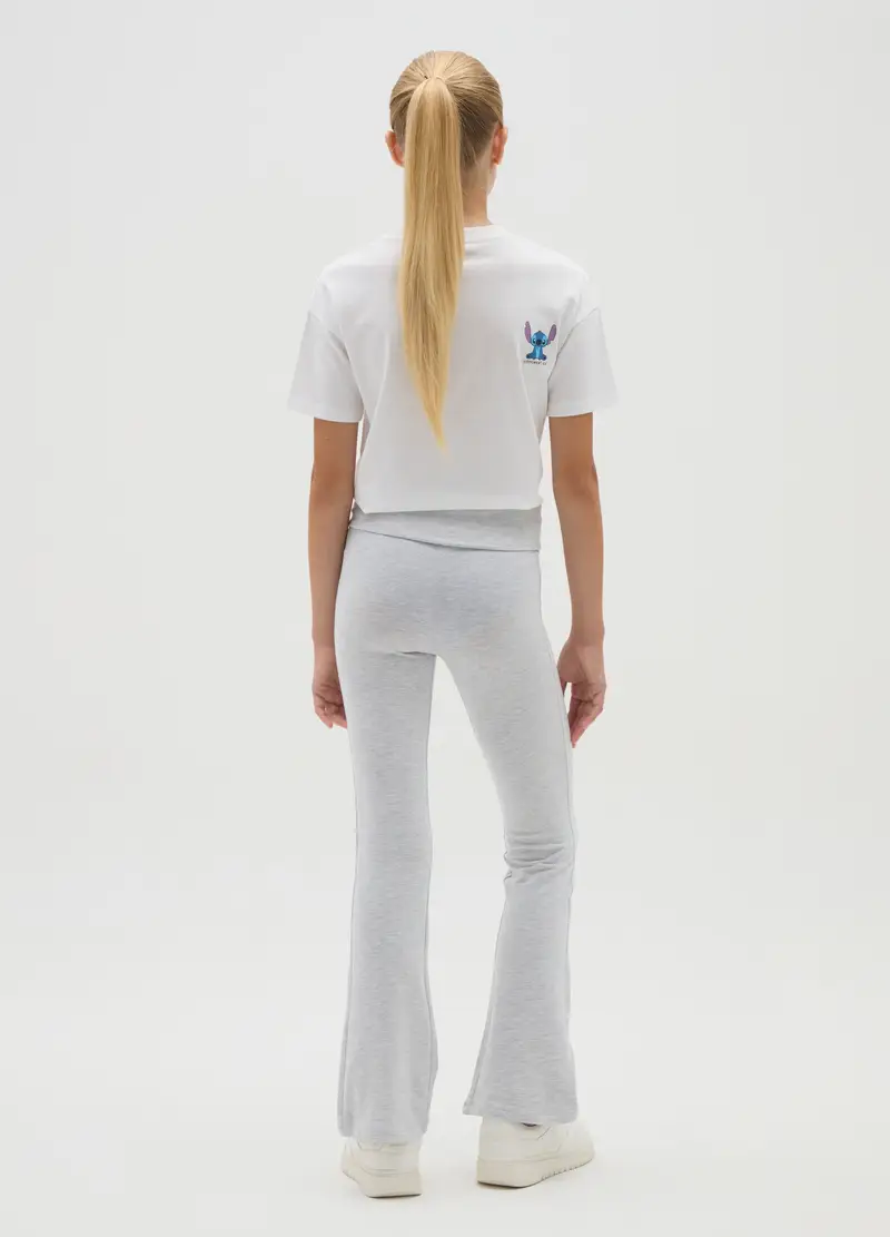 Pantaloni Da Ragazze In Cotone Grigio Elasticizzato, Bambina, Grigio miniatura 2