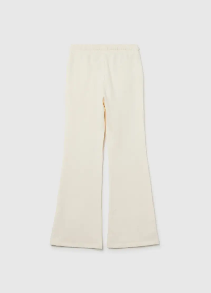Pantaloni Flare Beige Da Ragazza In Puro Cotone, Bambina, Beige miniatura 2