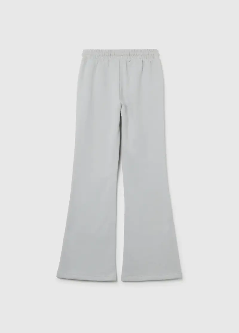Pantaloni Flare Grigi Da Ragazza In Puro Cotone, Bambina, Grigio miniatura 2
