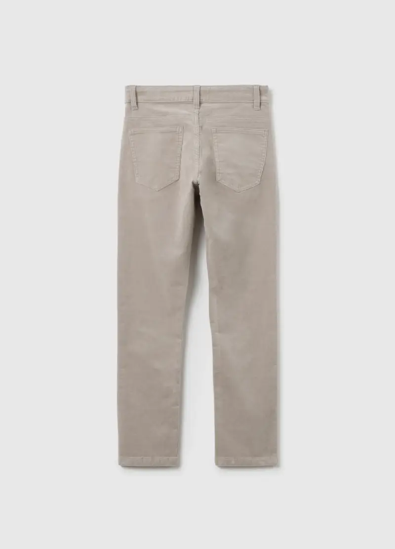 Pantaloni Grigi Da Ragazzo In Misto Cotone Regular Fit, Bambino, Grigio miniatura 2