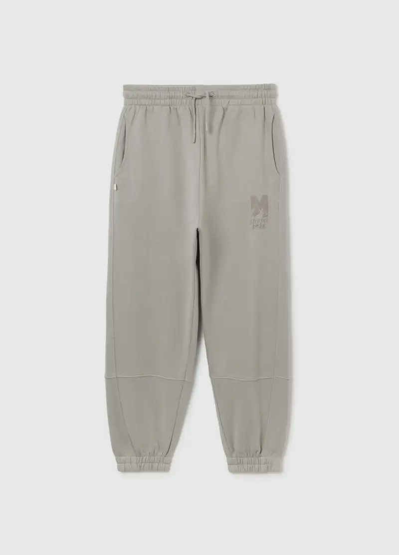 Pantaloni Grigi Jogger In Cotone, Bambino, Grigio