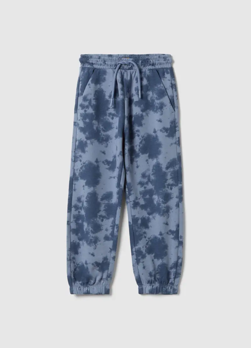 Pantaloni In Puro Cotone Multicolor Tiedye Da Bambino Regular Fit, Multicolor