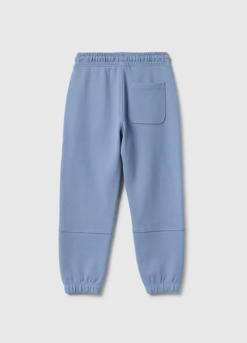 Pantaloni Jogger Azzurri Da Bambino In Puro Cotone Regular Fit, Azzurro miniatura 2