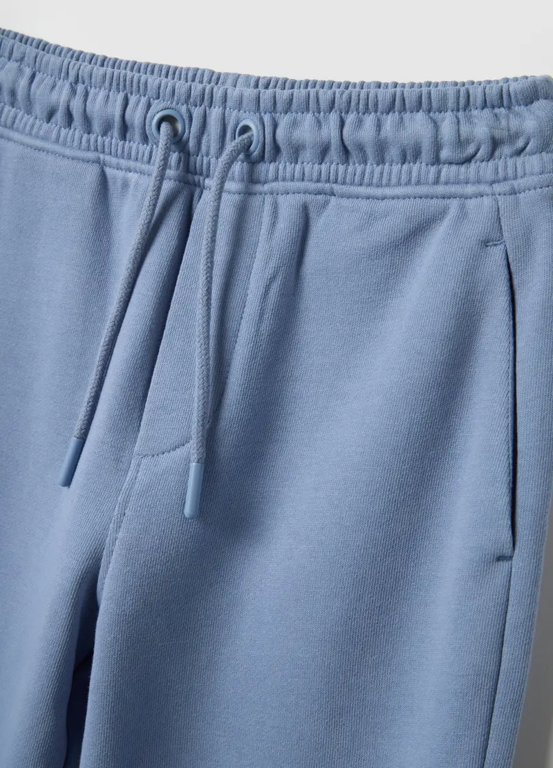 Pantaloni Jogger Azzurri Da Bambino In Puro Cotone Regular Fit, Azzurro miniatura 3
