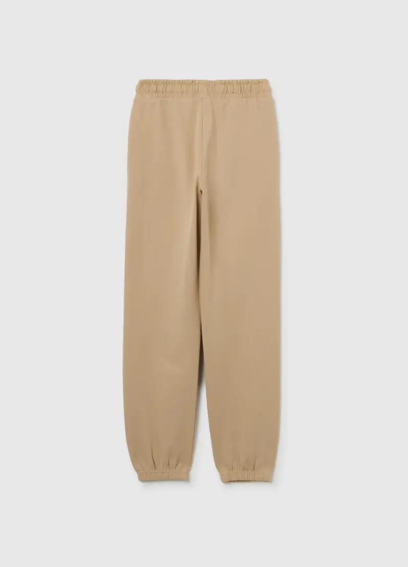 Pantaloni Jogger Beige Da Ragazza In Misto Cotone Regular Fit, Bambina, Beige miniatura 2