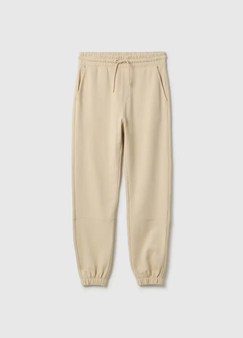 Pantaloni Jogger Beige Da Ragazzo In Puro Cotone Organico Regular Fit, Bambino, Beige