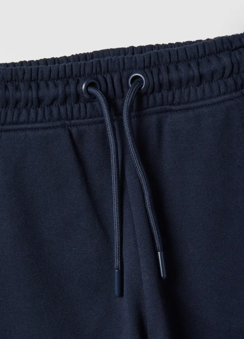 Pantaloni Jogger Blu Da Bambina In Puro Cotone Regular Fit, Blu miniatura 3