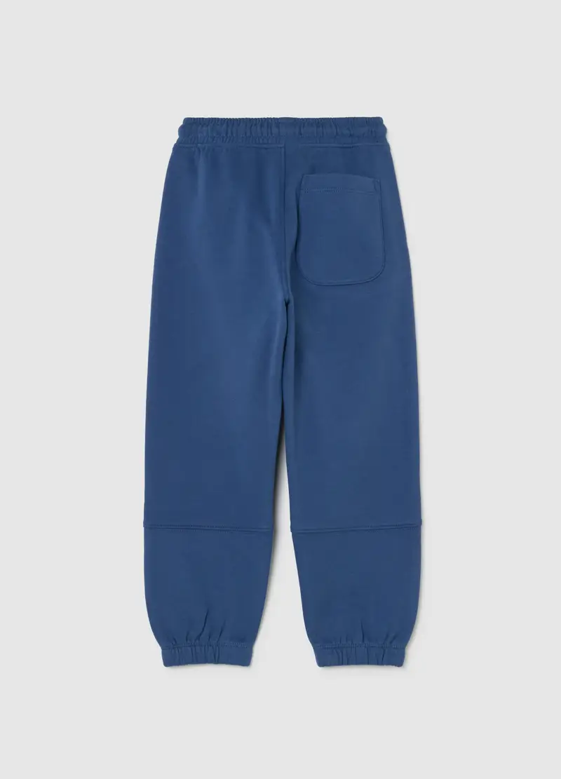 Pantaloni Jogger Blu Da Bambino In Puro Cotone Comfort Fit, Blu miniatura 2