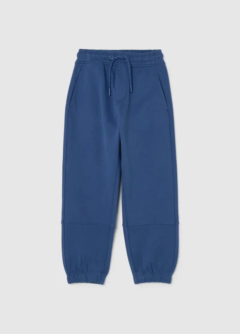 Pantaloni Jogger Blu Da Bambino In Puro Cotone Comfort Fit, Blu