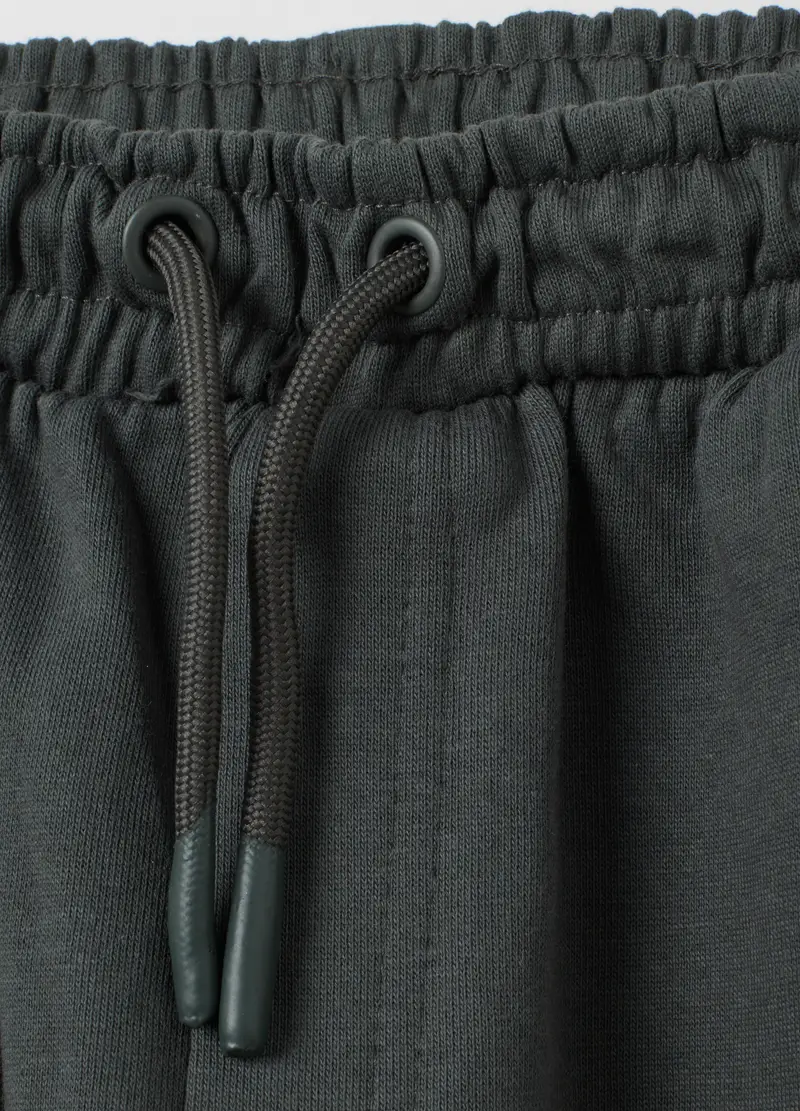 Pantaloni Jogger Da Bambino In Puro Cotone Grigi, Grigio miniatura 3