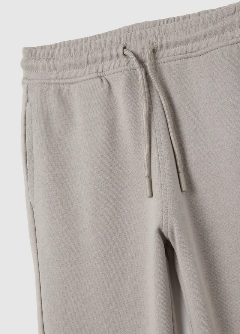 Pantaloni Jogger Da Bambino In Puro Cotone Grigio Regular Fit, Grigio miniatura 3