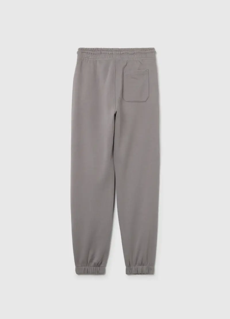 Pantaloni Jogger Da Ragazzo In Puro Cotone Grigi Regular Fit, Bambino, Grigio miniatura 2