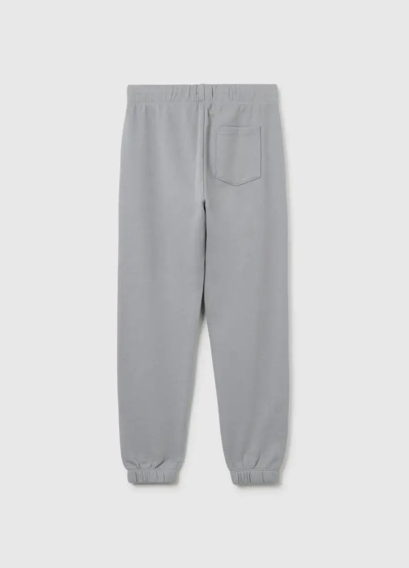 Pantaloni Jogger Da Ragazzo In Puro Cotone Grigio Regular Fit, Bambino, Grigio miniatura 2