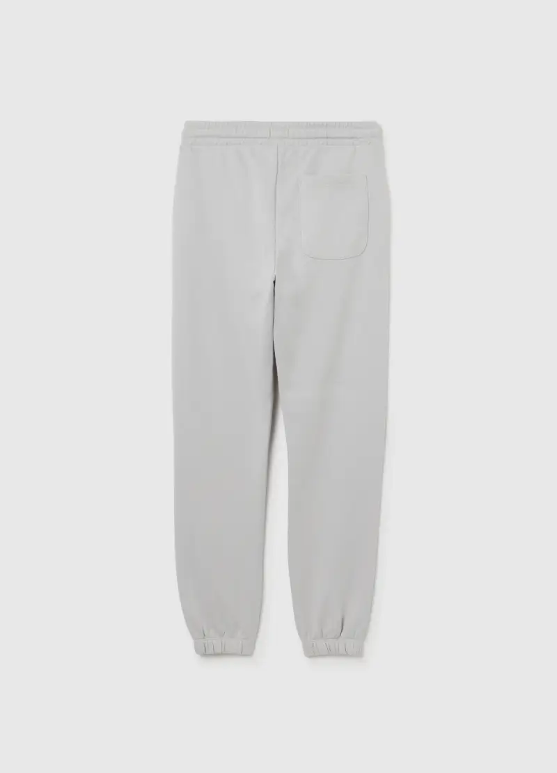 Pantaloni Jogger Da Ragazzo In Puro Cotone Grigio Regular Fit, Bambino, Grigio miniatura 2