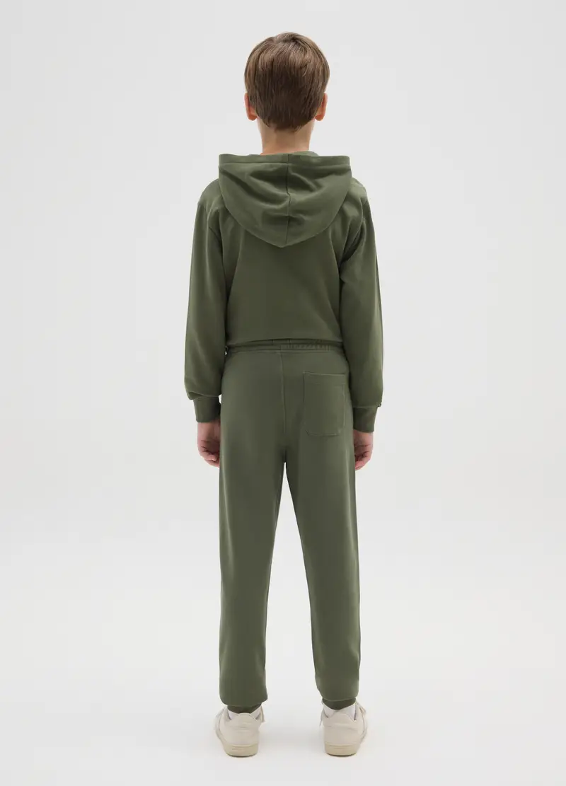 Pantaloni Jogger Da Ragazzo In Puro Cotone Verde Regular Fit, Bambino, Verde miniatura 2