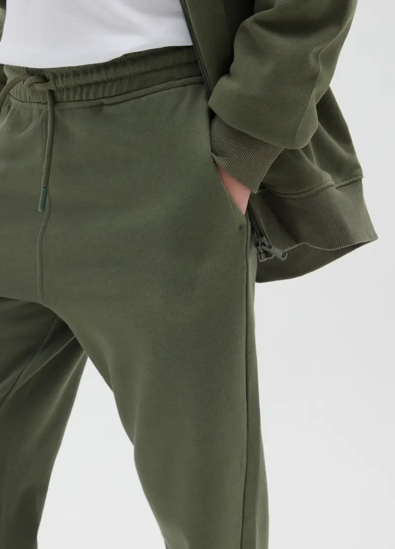 Pantaloni Jogger Da Ragazzo In Puro Cotone Verde Regular Fit, Bambino, Verde miniatura 3