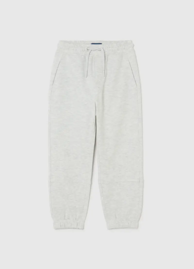 Pantaloni Jogger Grigi Da Bambino In Puro Cotone Comfort Fit, Grigio