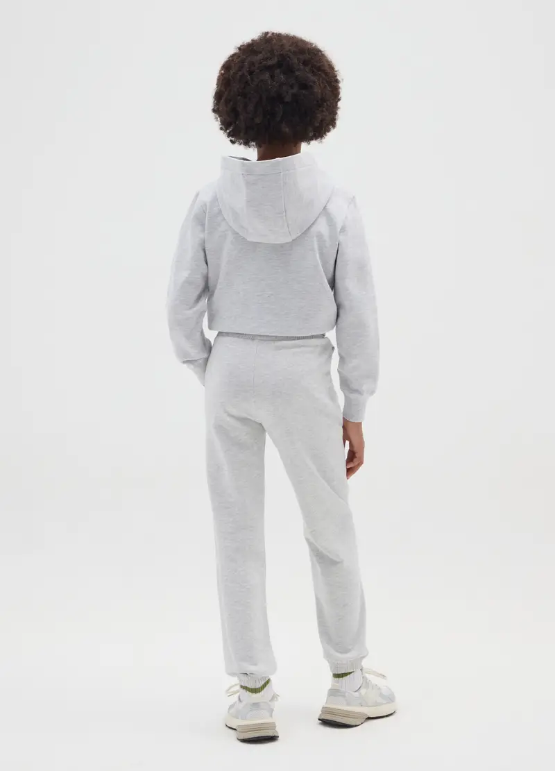 Pantaloni Jogger Grigi Da Ragazza In Misto Cotone Regular Fit, Bambina, Grigio miniatura 2