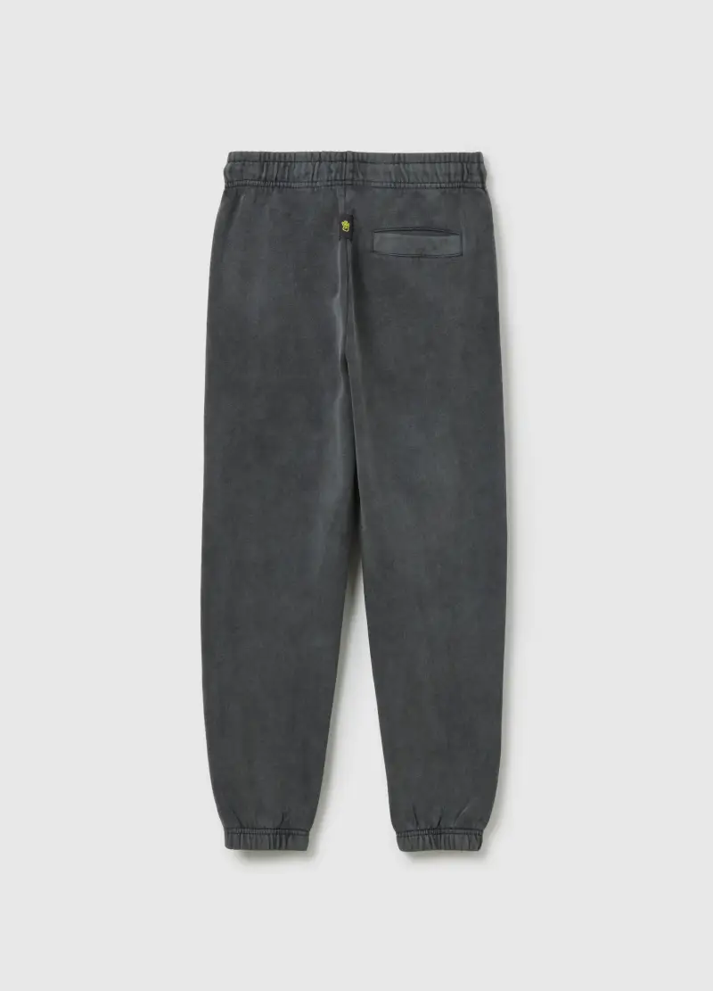 Pantaloni Jogger Grigi Da Ragazzo In Misto Cotone Vestibilità Over, Bambino, Grigio miniatura 2