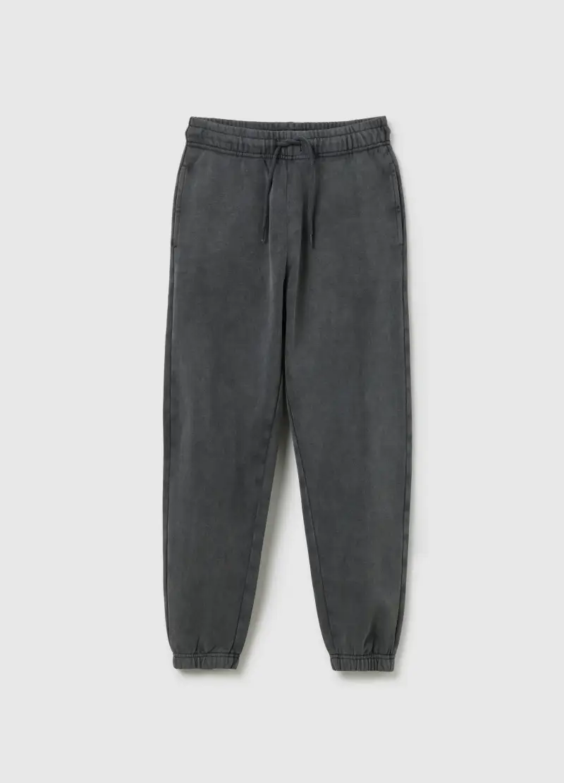 Pantaloni Jogger Grigi Da Ragazzo In Misto Cotone Vestibilità Over, Bambino, Grigio