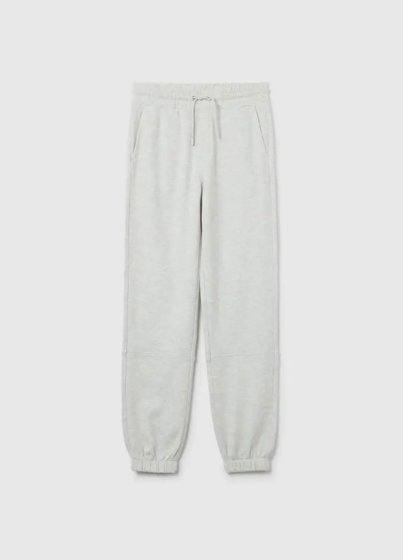 Pantaloni Jogger Grigi Da Ragazzo In Puro Cotone Vestibilità Over, Bambino, Grigio