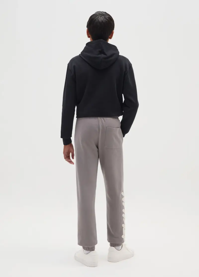 Pantaloni Jogger Grigi Da Ragazzo In Puro Cotone Vestibilità Oversize, Bambino, Grigio miniatura 2