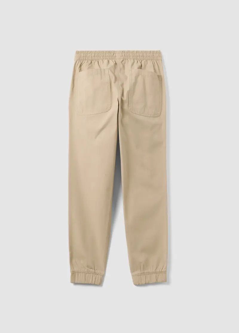 Pantaloni Jogger In Puro Cotone Beige Da Ragazzo Regular Fit, Bambino, Beige miniatura 2