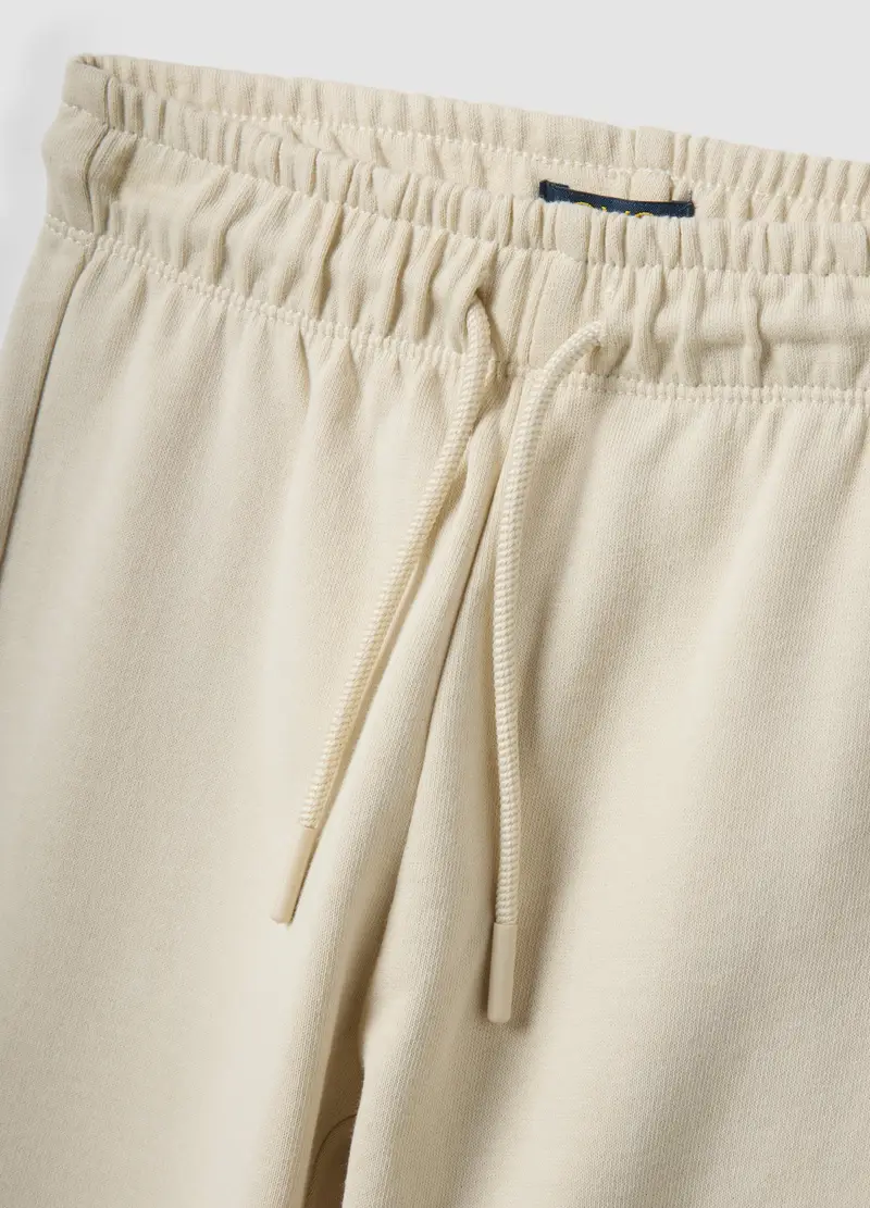 Pantaloni Jogger In Puro Cotone Bianchi Da Bambino Regular Fit, Bianco miniatura 3