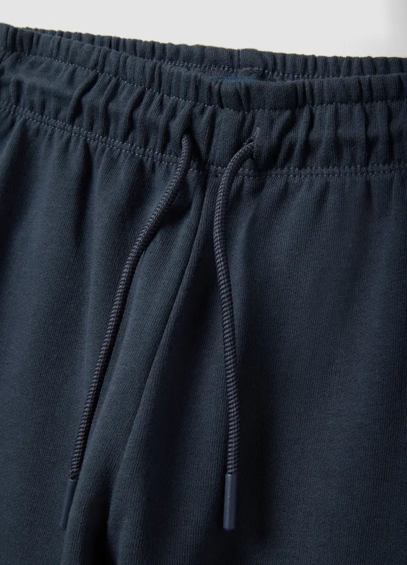 Pantaloni Jogger In Puro Cotone Blu Da Bambino Regular Fit, Blu miniatura 3