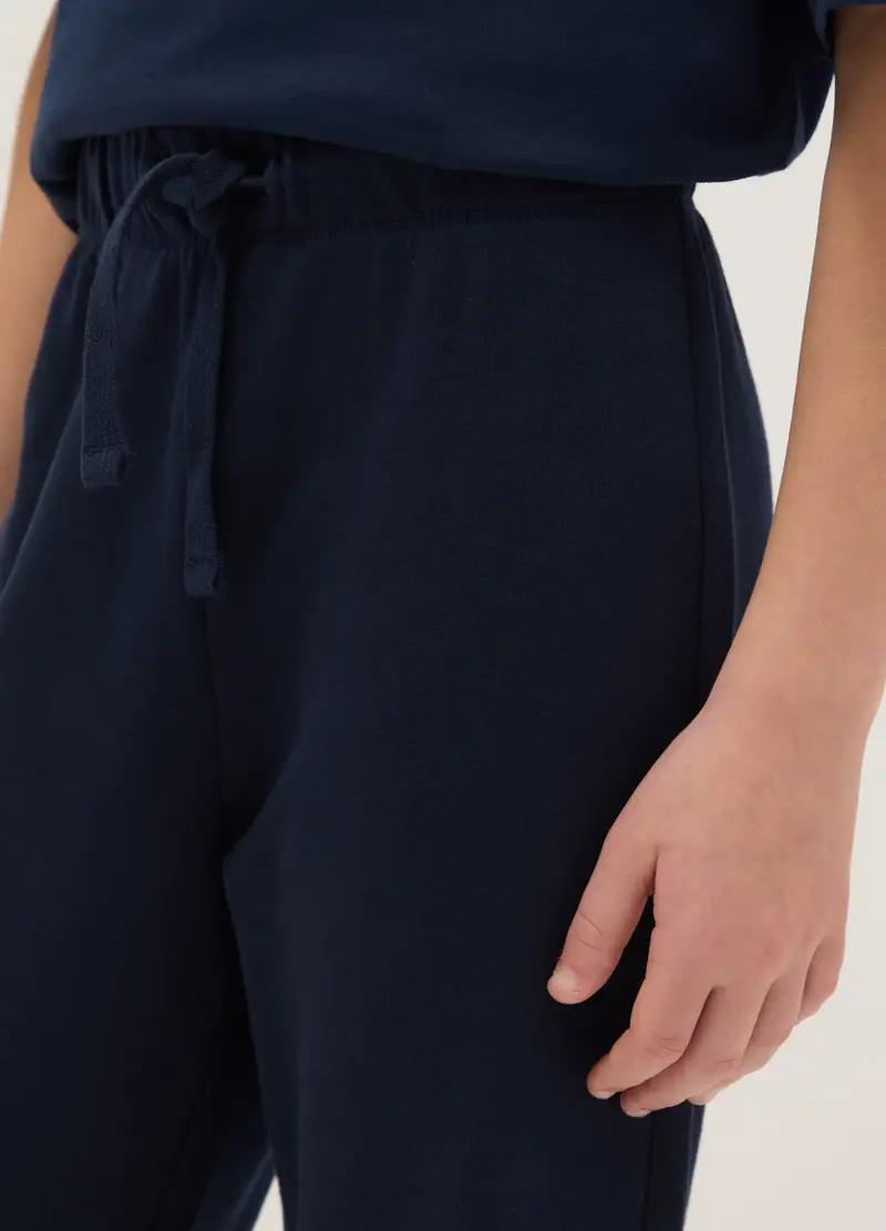 Ovs Kids Pantaloni Jogger Blu Da Ragazzo In Puro Cotone miniatura 3