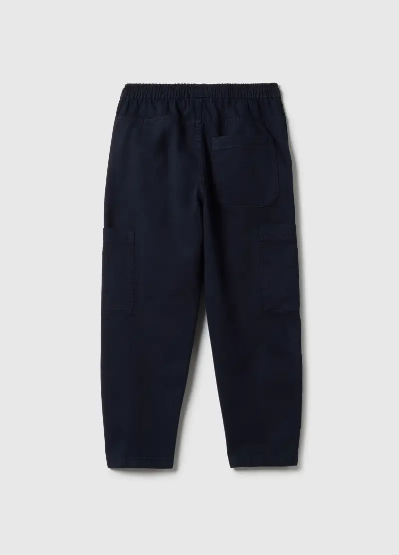 Pantaloni Jogger In Puro Cotone Blu Da Ragazzo Regular Fit, Bambino, Blu miniatura 2