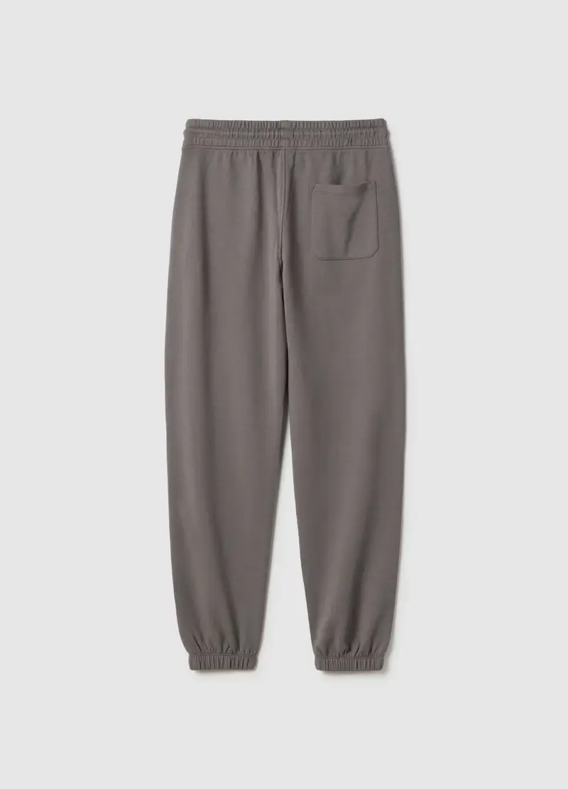 Pantaloni Jogger In Puro Cotone Grigio Da Ragazzo Regular Fit, Bambino, Grigio miniatura 2