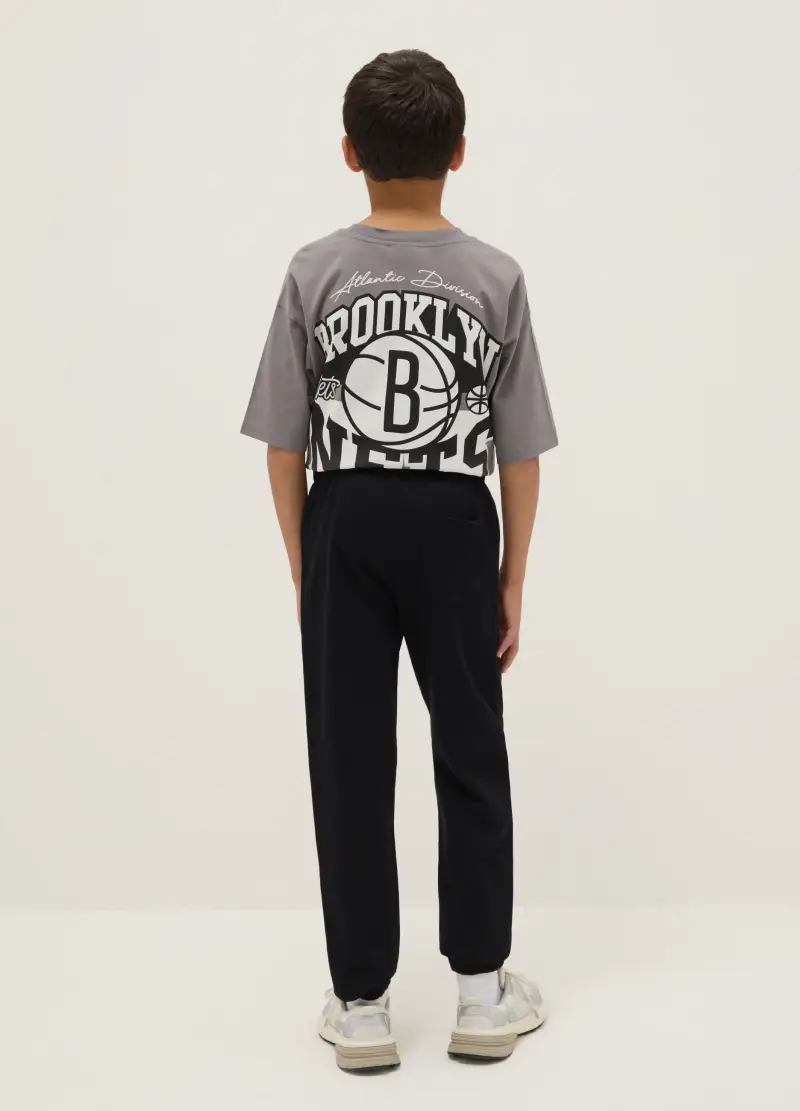 Ovs Kids Pantaloni Jogger Nero in Puro Cotone per Ragazzo miniatura 2