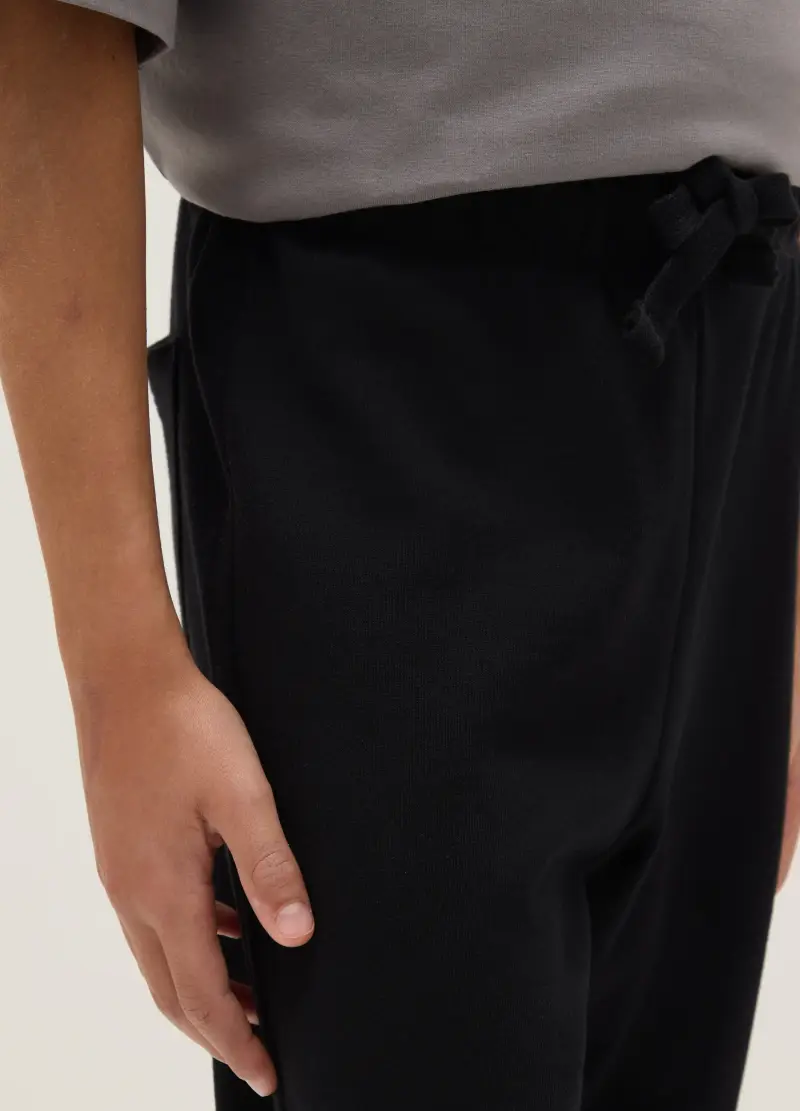 Ovs Kids Pantaloni Jogger Nero in Puro Cotone per Ragazzo miniatura 3