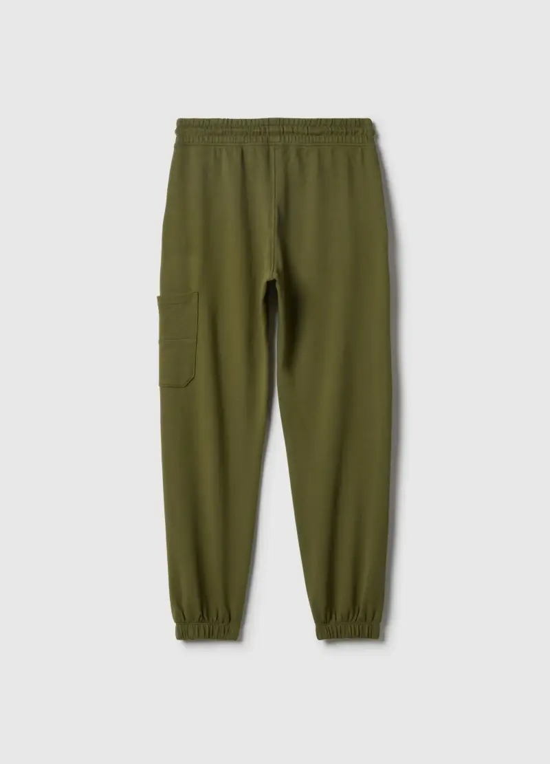 Ovs Kids Pantaloni Jogger Verde in Puro Cotone per Ragazzo miniatura 2