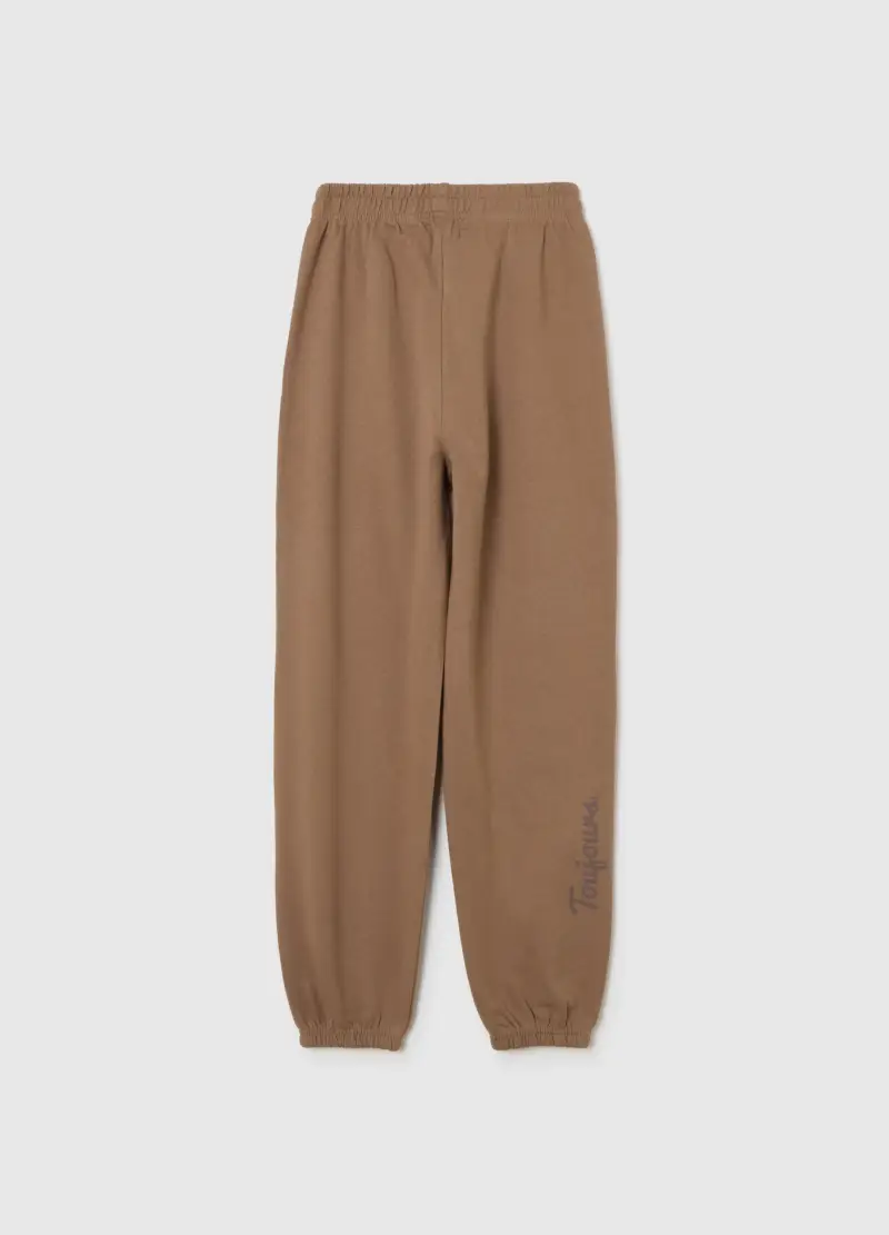 Pantaloni Jogger Marroni In Cotone, Bambina, Marrone miniatura 2