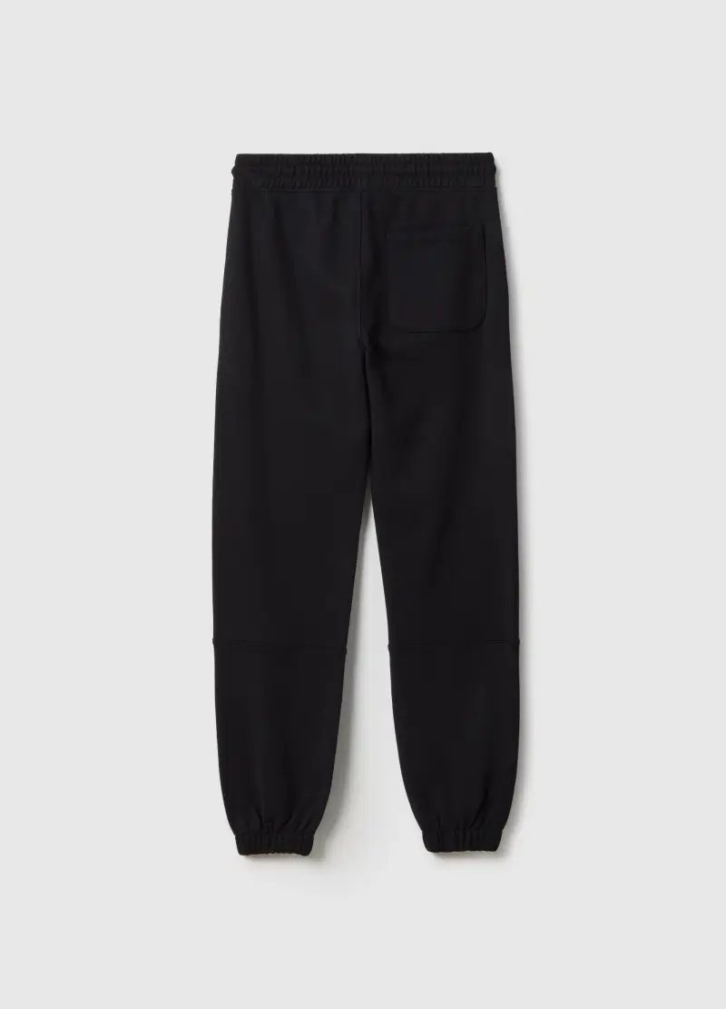 Pantaloni Jogger Neri Da Ragazzo In Puro Cotone Organico Regular Fit, Bambino, Nero miniatura 2