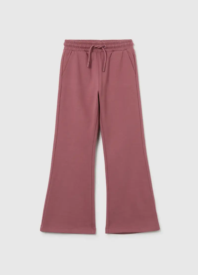 Pantaloni Jogger Rosa Da Bambina In Puro Cotone Regular Fit, Rosa