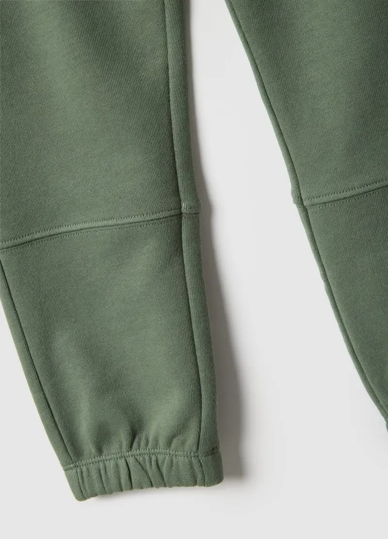 Pantaloni Jogger Verdi Da Bambino In Puro Cotone Regular Fit, Verde miniatura 3