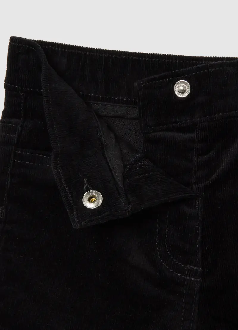 Pantaloni Neri Flare In Cotone Elasticizzato, Bambina, Nero miniatura 3