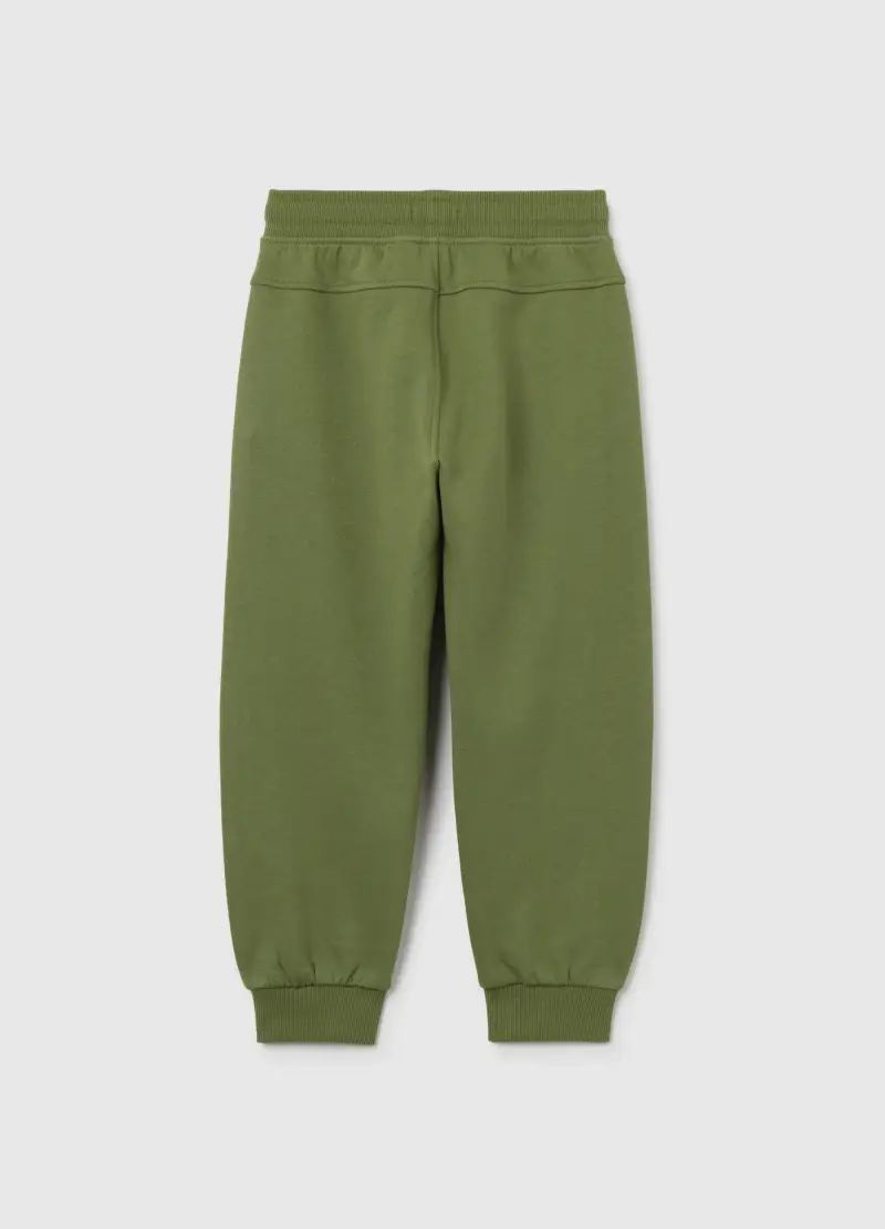 Pantaloni Verdi Da Bambino In Puro Cotone Regular Fit Con Stampe, Verde miniatura 2