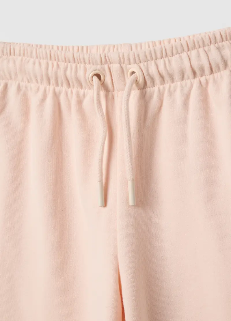 Pantaloni Wide Leg Da Bambina In Puro Cotone Rosa, Rosa miniatura 3