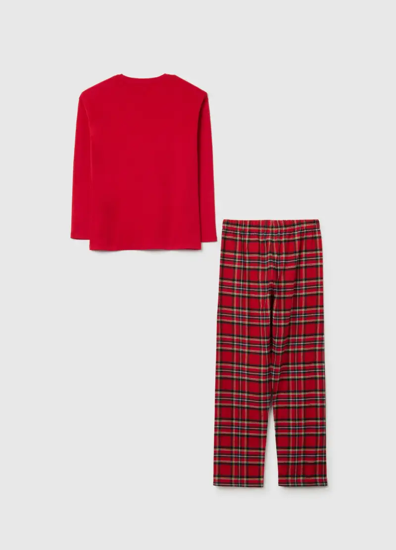 Pigiama A Quadri Multicolor Da Bambina In Puro Cotone Regular Fit, Multicolor miniatura 2