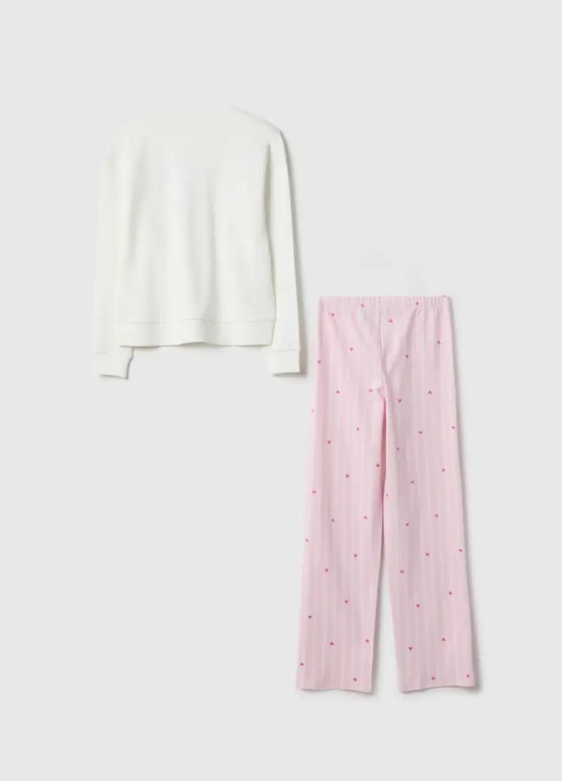 Pigiama A Righe Multicolor Da Bambina In Puro Cotone Regular Fit, Multicolor miniatura 2