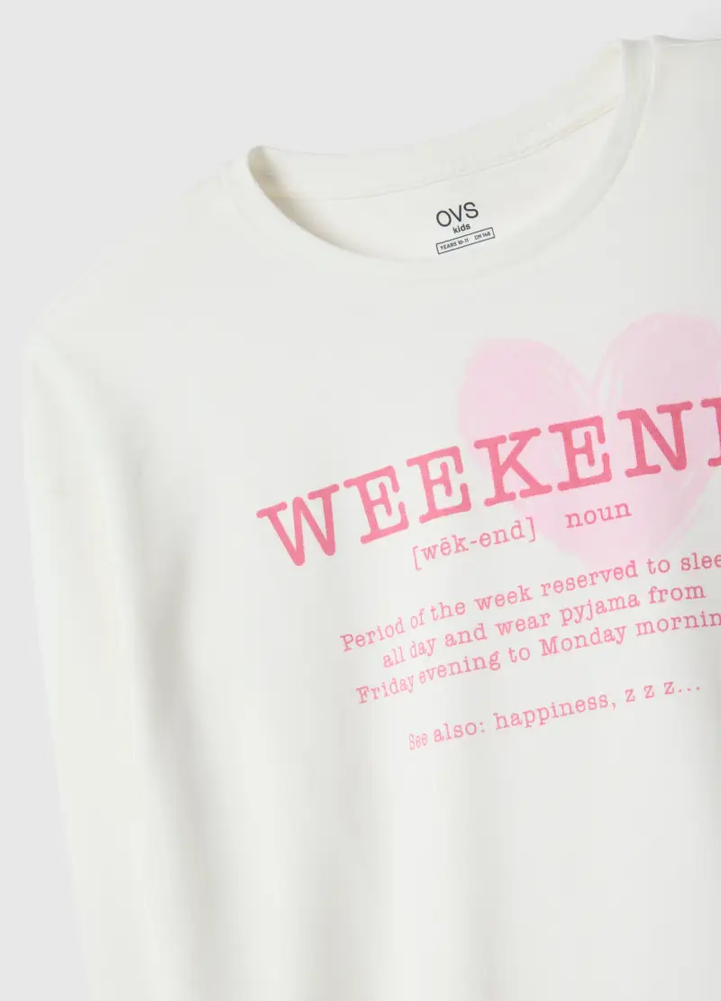 Pigiama A Righe Multicolor Da Bambina In Puro Cotone Regular Fit, Multicolor miniatura 3