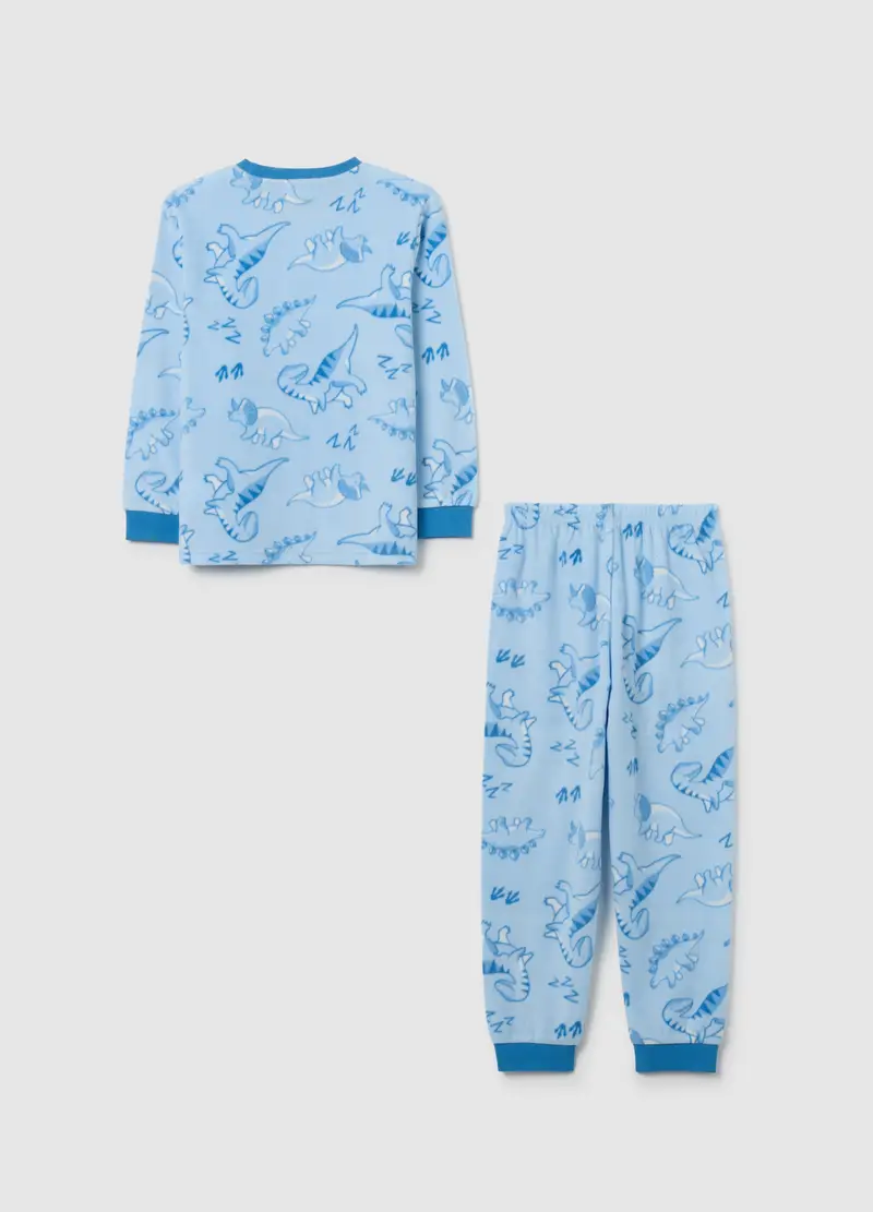 Pigiama Azzurro Da Bambino Con Stampe Dinosauri Regular Fit, Azzurro miniatura 2