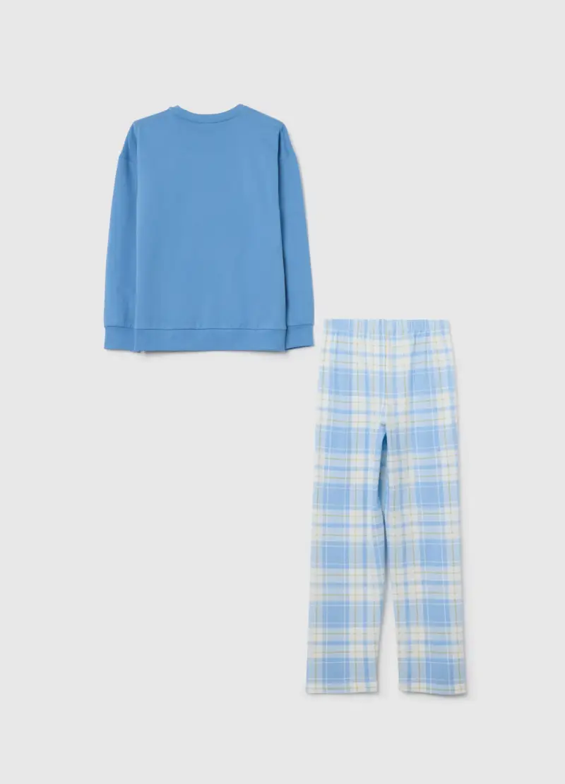 Pigiama Azzurro In Cotone Per Bambina, Denim miniatura 2