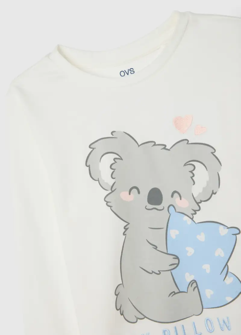 Pigiama Bianco Con Stampa Koala, Bambina, Bianco miniatura 3